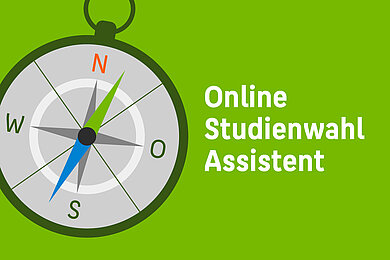Illustration: Kompass mit Schriftzug "Online-Studienwahl-Assistent"